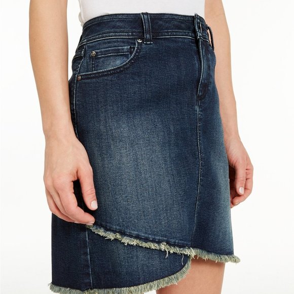 INC International Concepts Dresses & Skirts - INC Tulip Hem Denim Frayed Jean Skirt Size 10 NEW WITH TAGS
